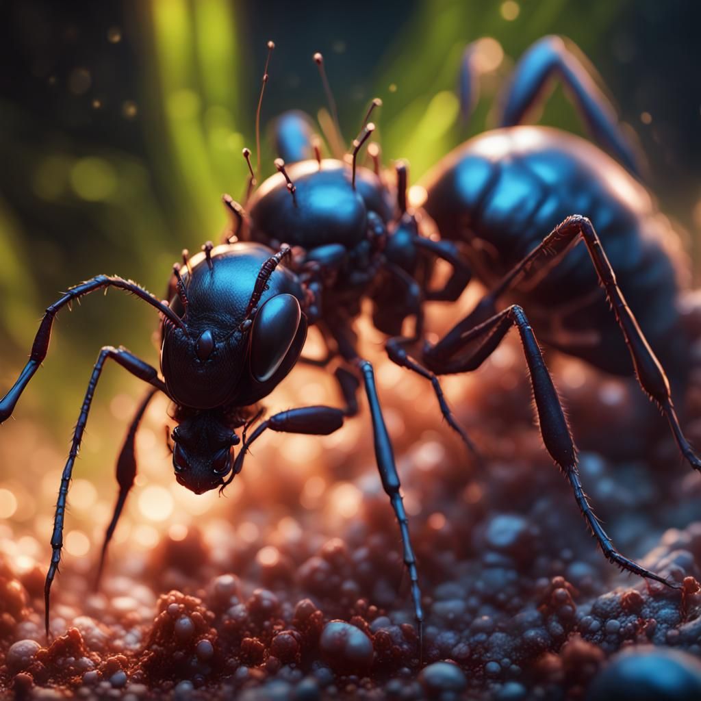 Ant Queen Macro Photography, Hyper-realistic Concept Art