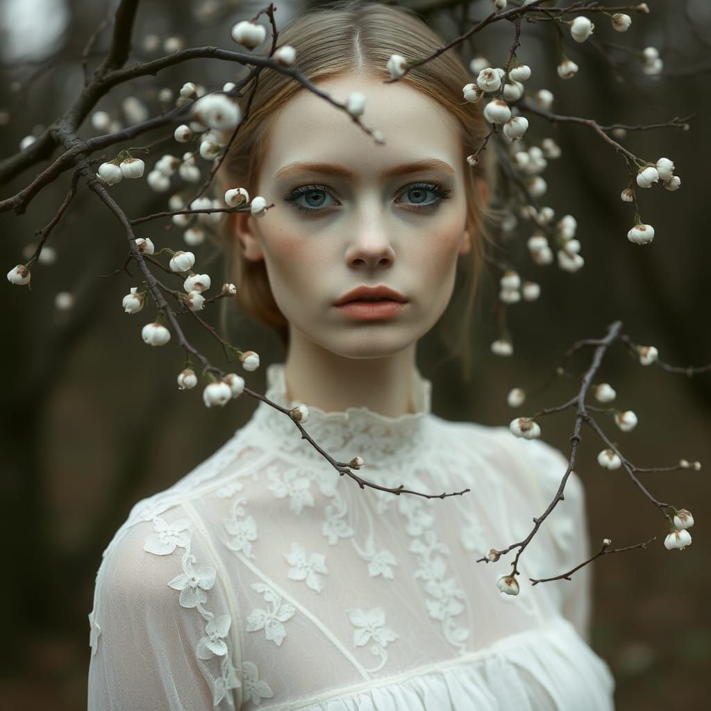 Veronika Pinke Portrait in Edwardian Iris van Herpen Style