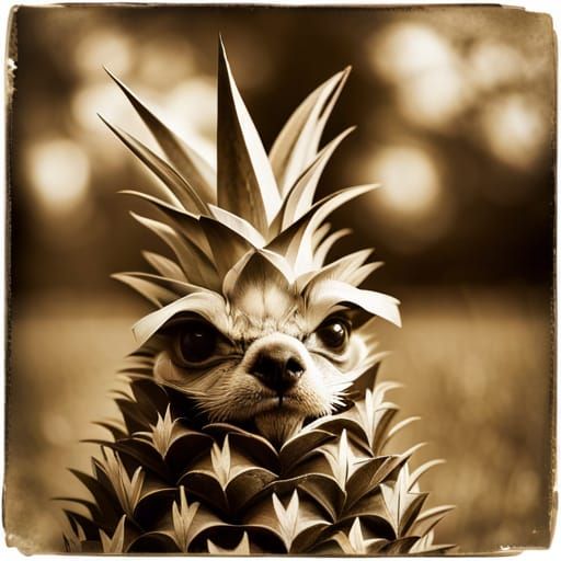 Puppy Playing in Park: 1900s Sepia Photography