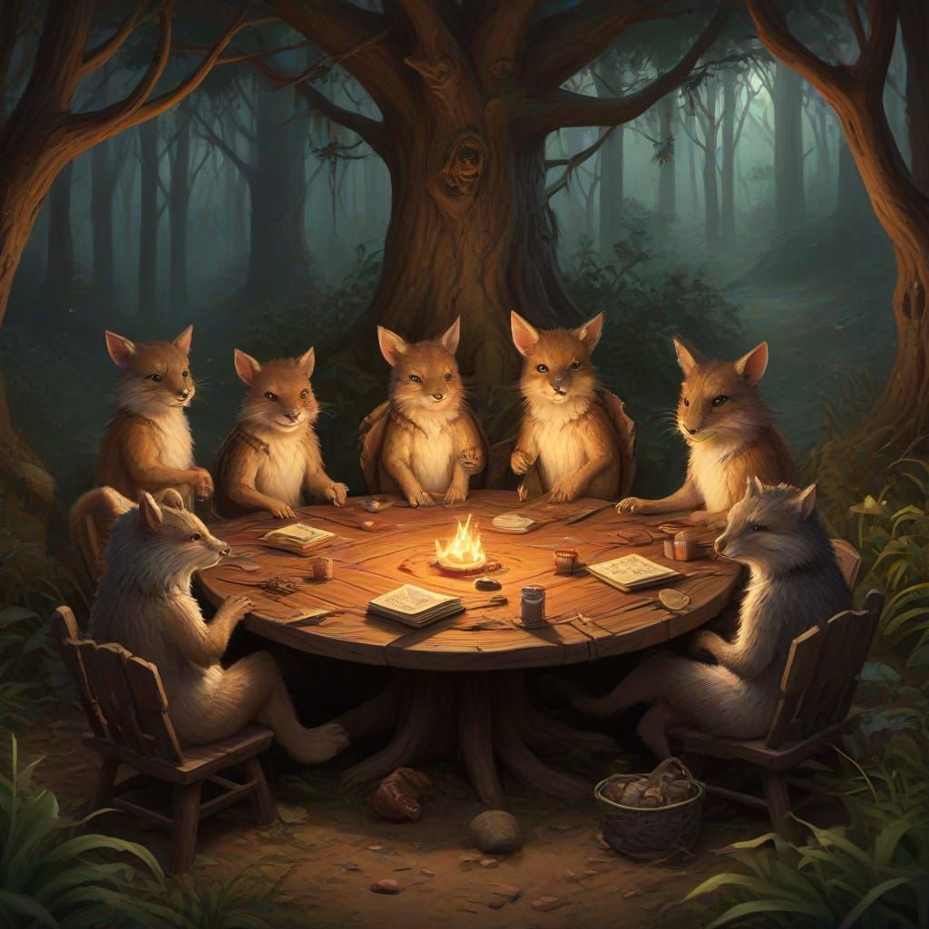 Australian Animals Play D&D in Bushland
