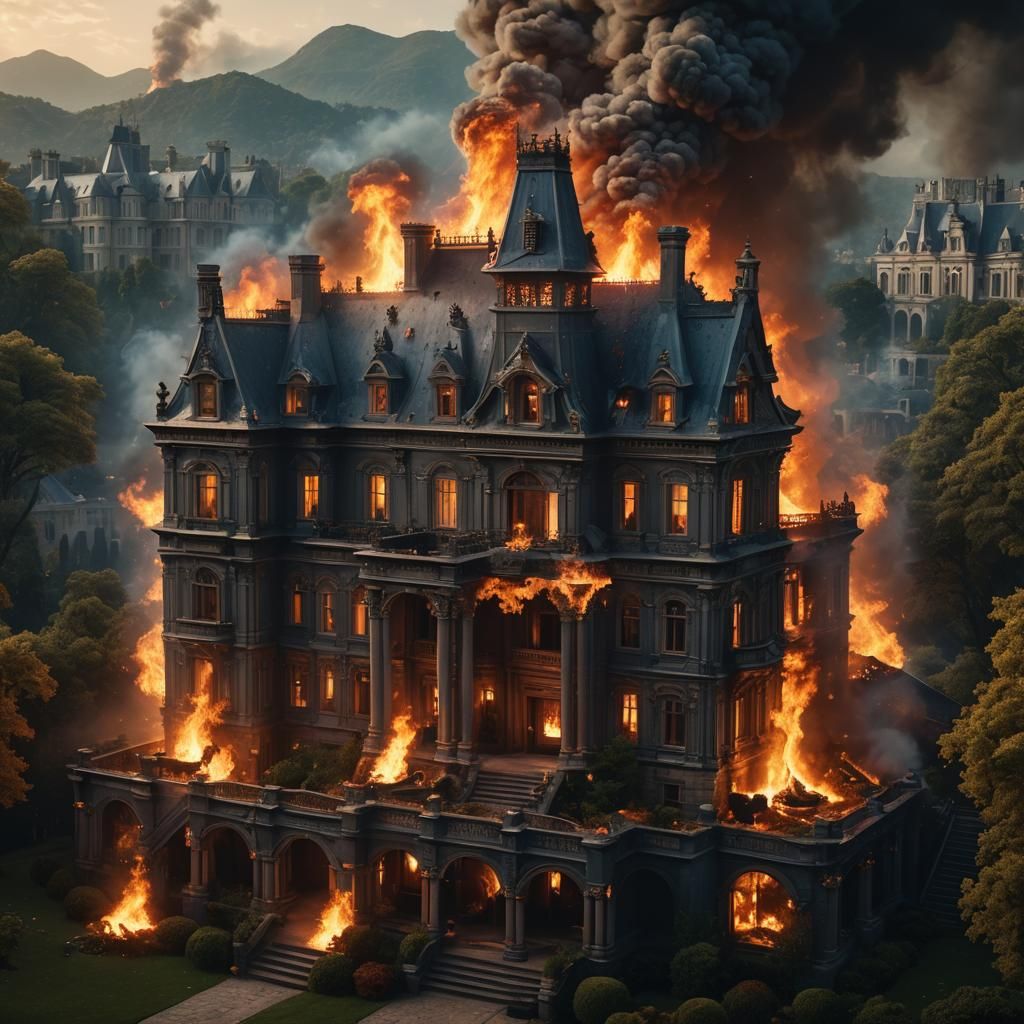 Burning Mansion: Epic Digital Matte Painting