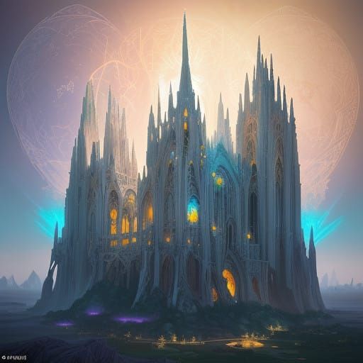 Hyperrealistic Digital Art of an Ethereal Crystal Palace