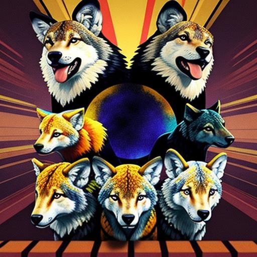 Diverse Animal Collection in Abstract Digital Art