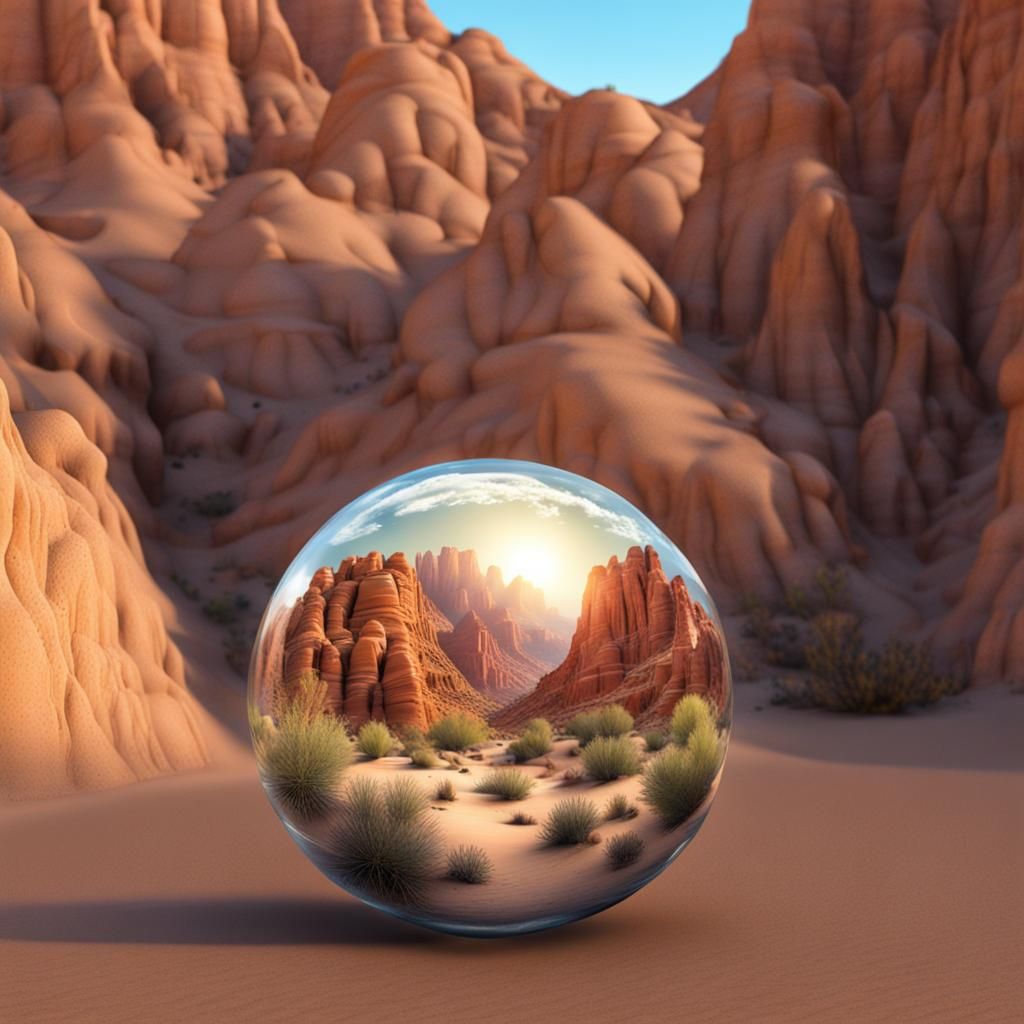 Magical Desert Canyon in a Sphere