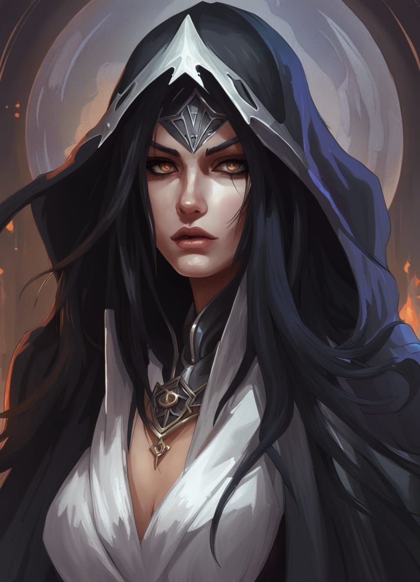 Gorgeous Young Necromancer in Detailed Portrait
