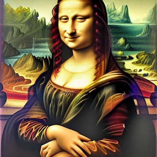 Mona Lisa Portrait in Oil Painting Style