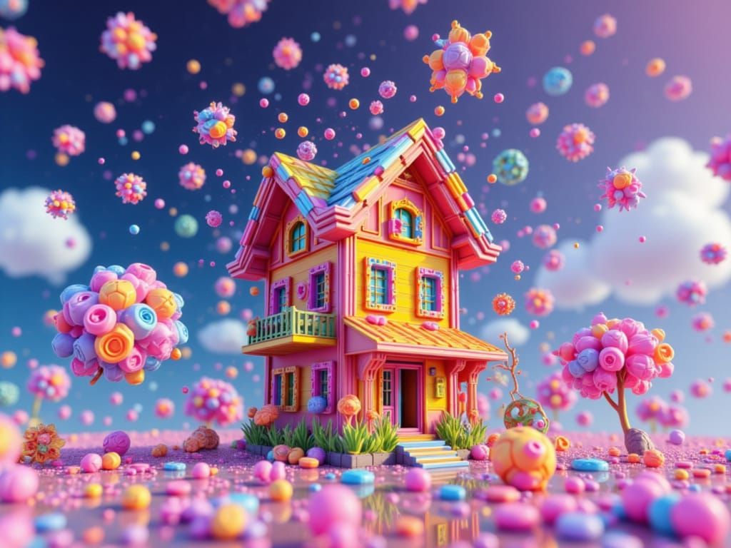 Nanopunk House Assembled From Falling Blocks