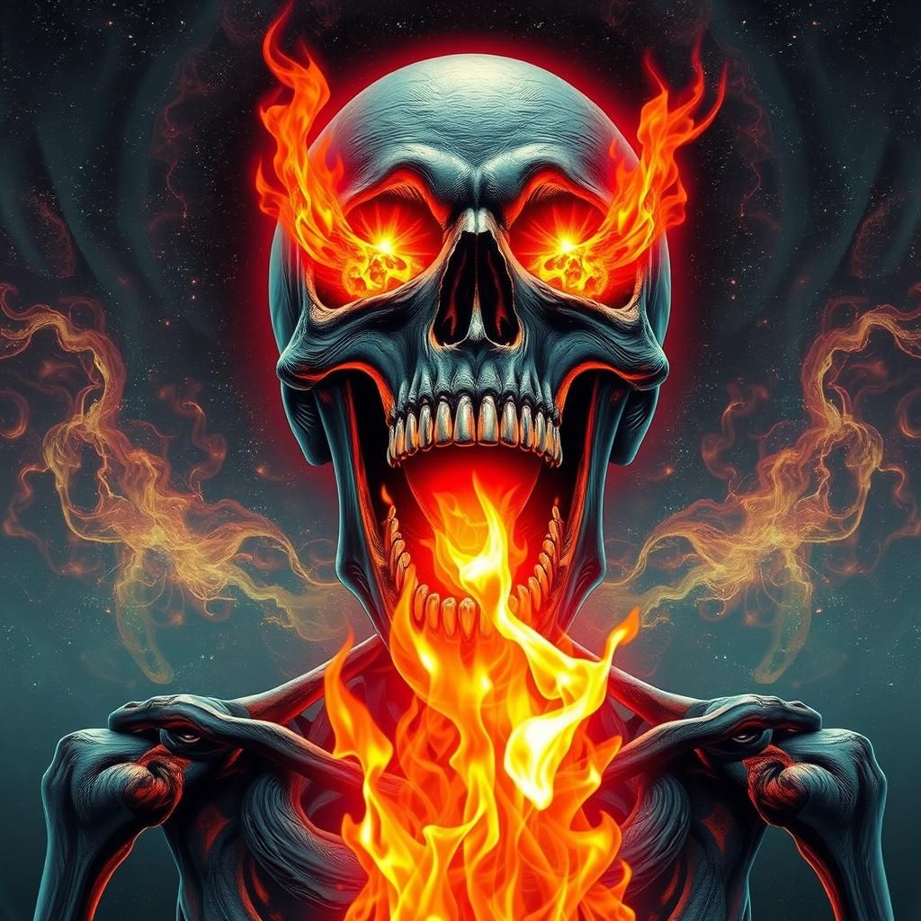 Burning Skeleton Screaming in Cosmic Flames