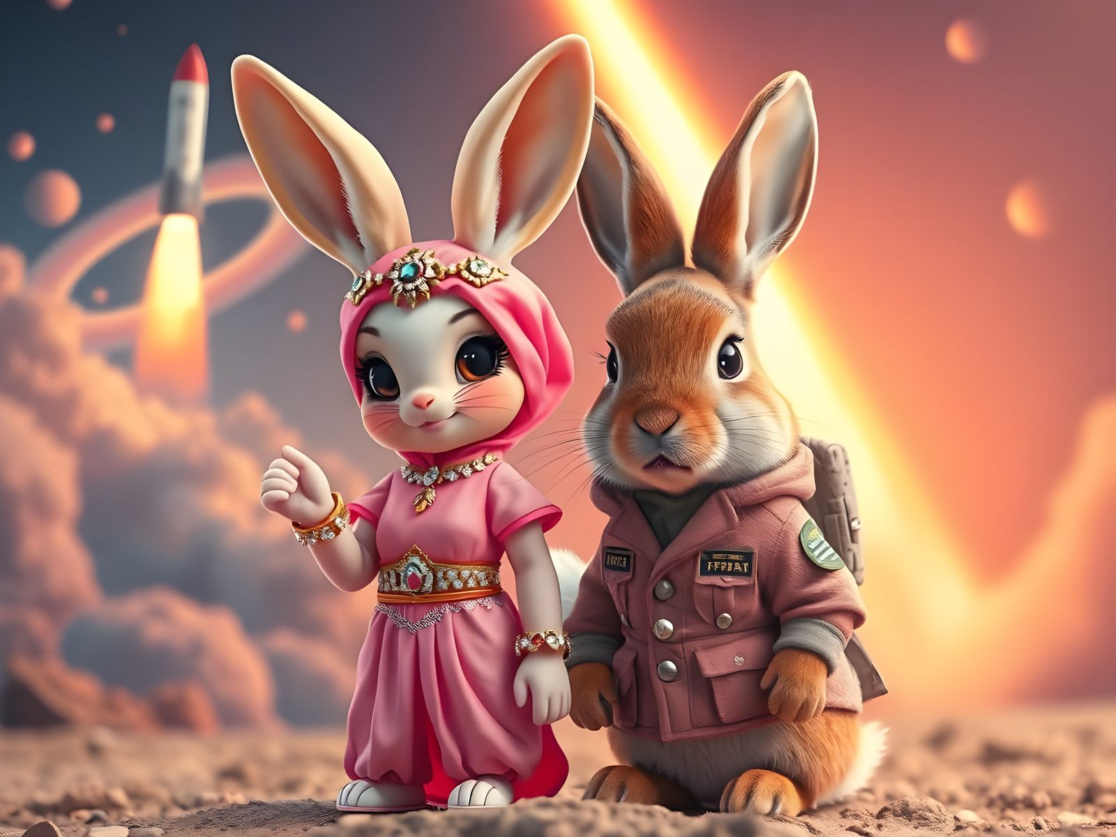 I Dream of Jeannie: Bunnies in Harem and Air Force Costumes