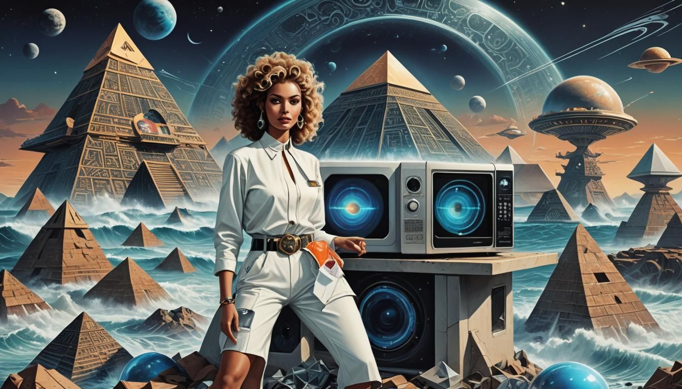 Futuristic Fashion Amidst Cosmic Chaos