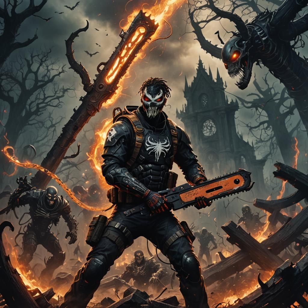 Ash J Williams in Venom Symbiote Exosuit