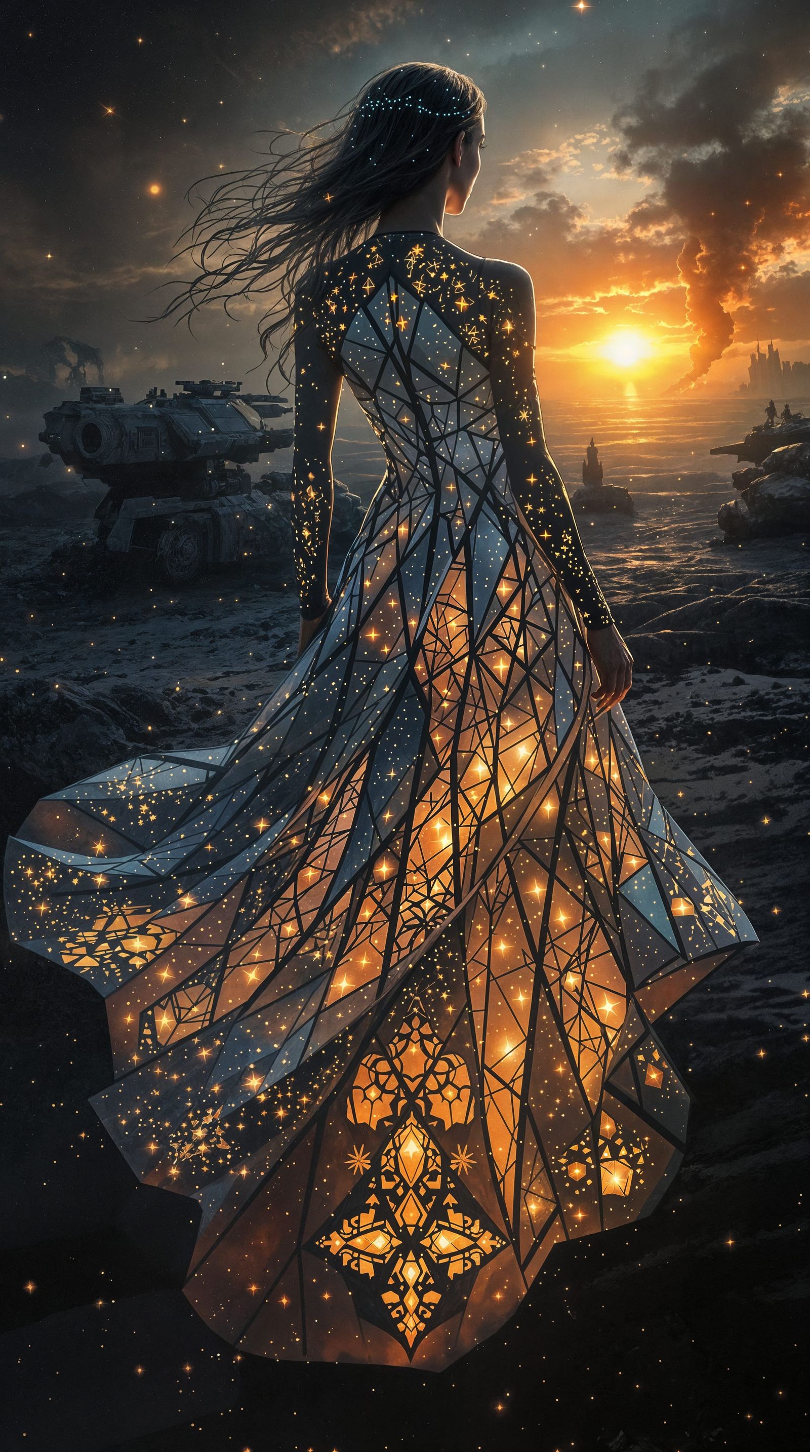 Celestial Beauty in Shattered Stained Glass