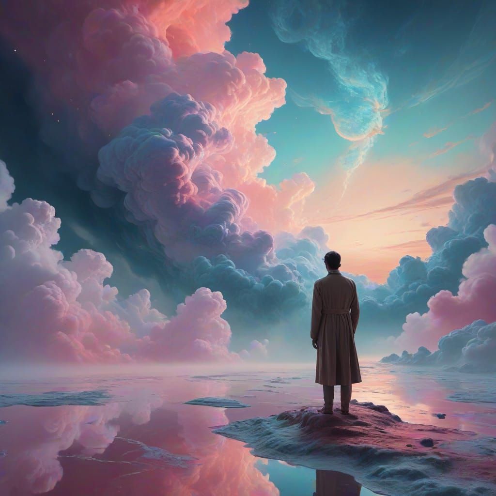 Surreal Ethereal Landscape in Vibrant Oil Painting Style