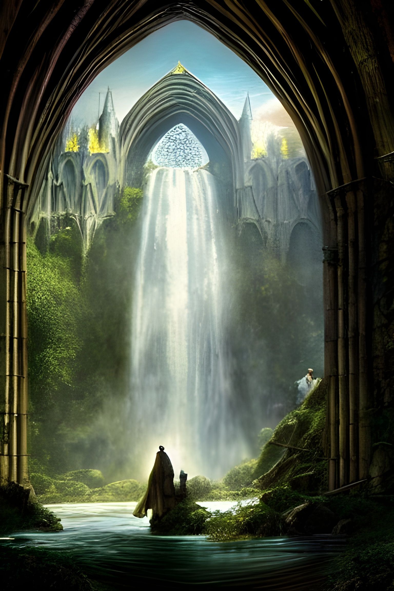 Adventurers Discover Overgrown Cathedral with Magic Portal