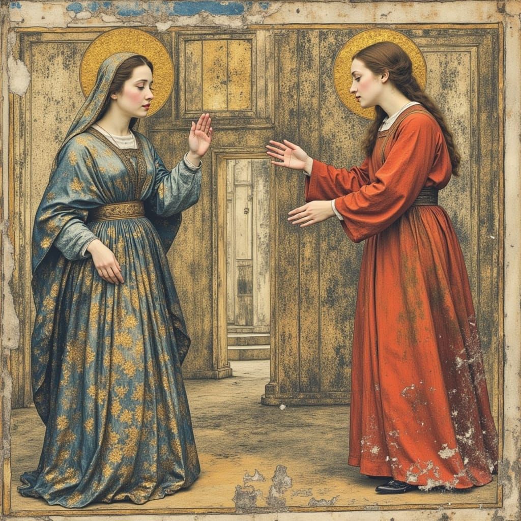 Medieval Manuscript Illustration of Divine Intervention