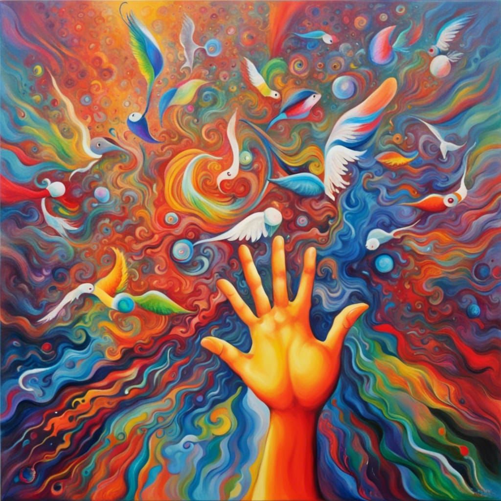 Vibrant Acrylic Painting of World Peace and Harmony