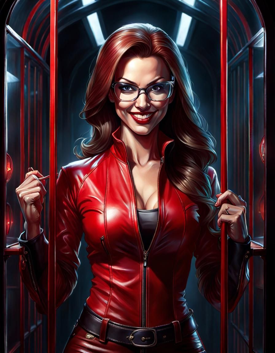 Athlete Villain in Glass Cell: Fantasy Portrait