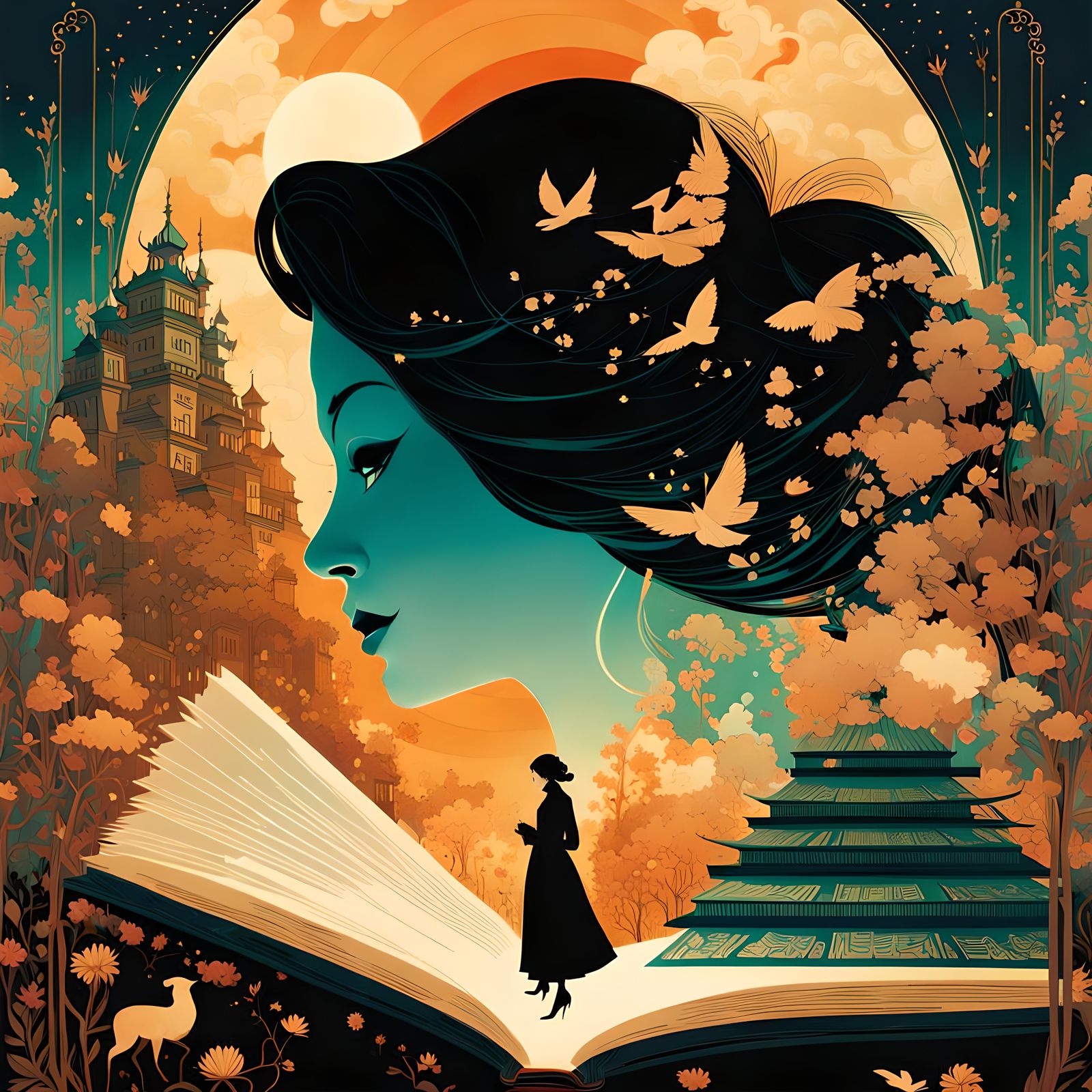 Madame Bovary Scenery in Double Exposure Effect