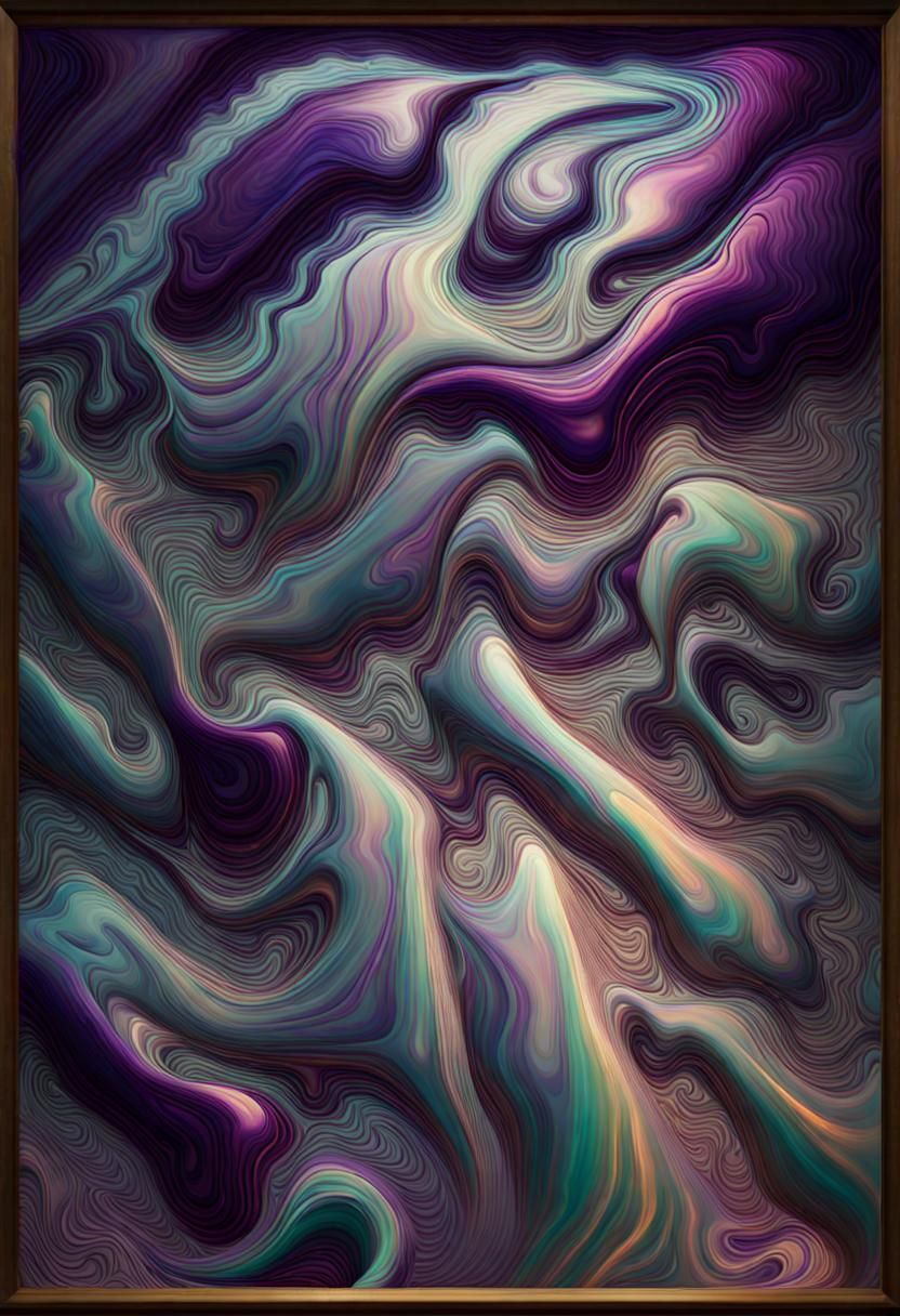 Iridescent Purple Oil Spill Flowing