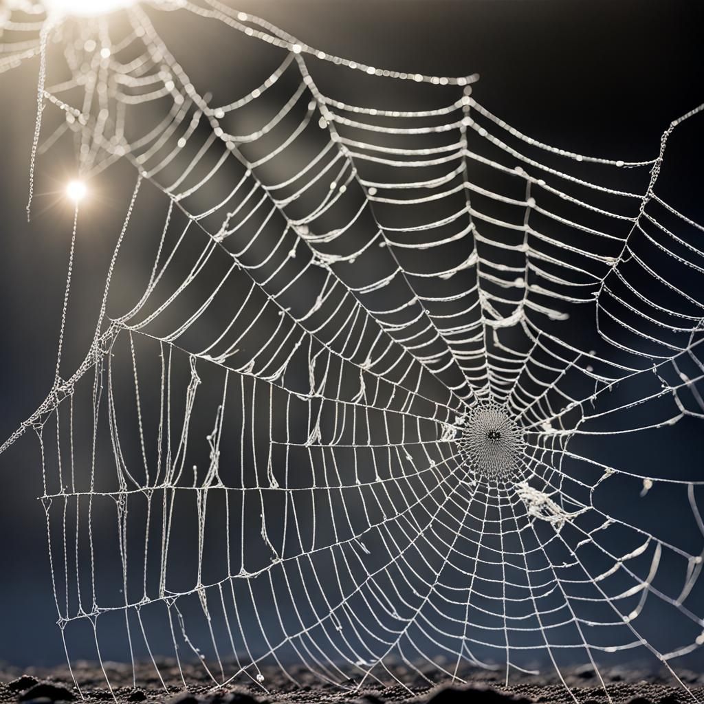 Macro Photograph of Alien Spiderwebs on the Moon