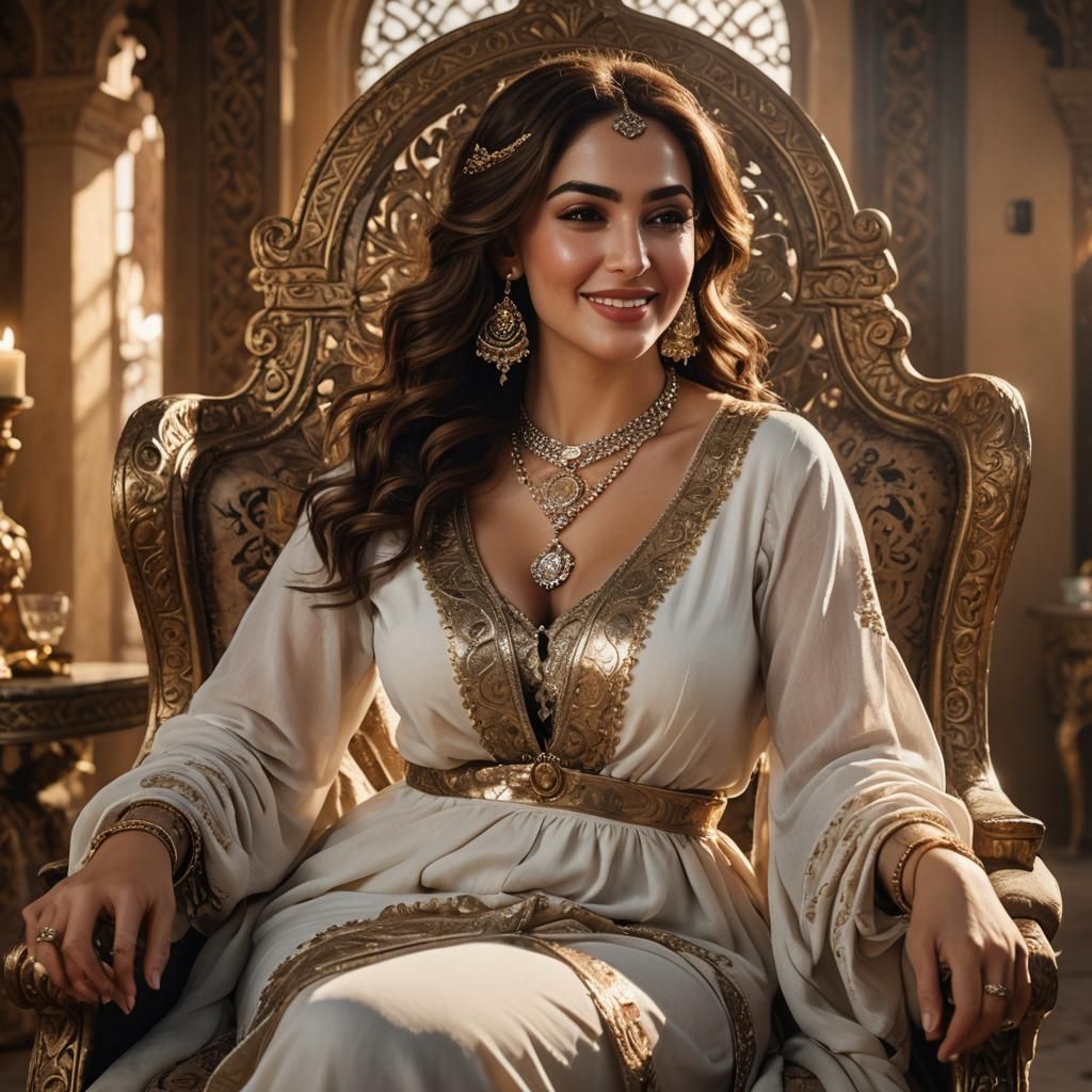 Baroque Portrait of Middle Eastern Woman in Matte Painting