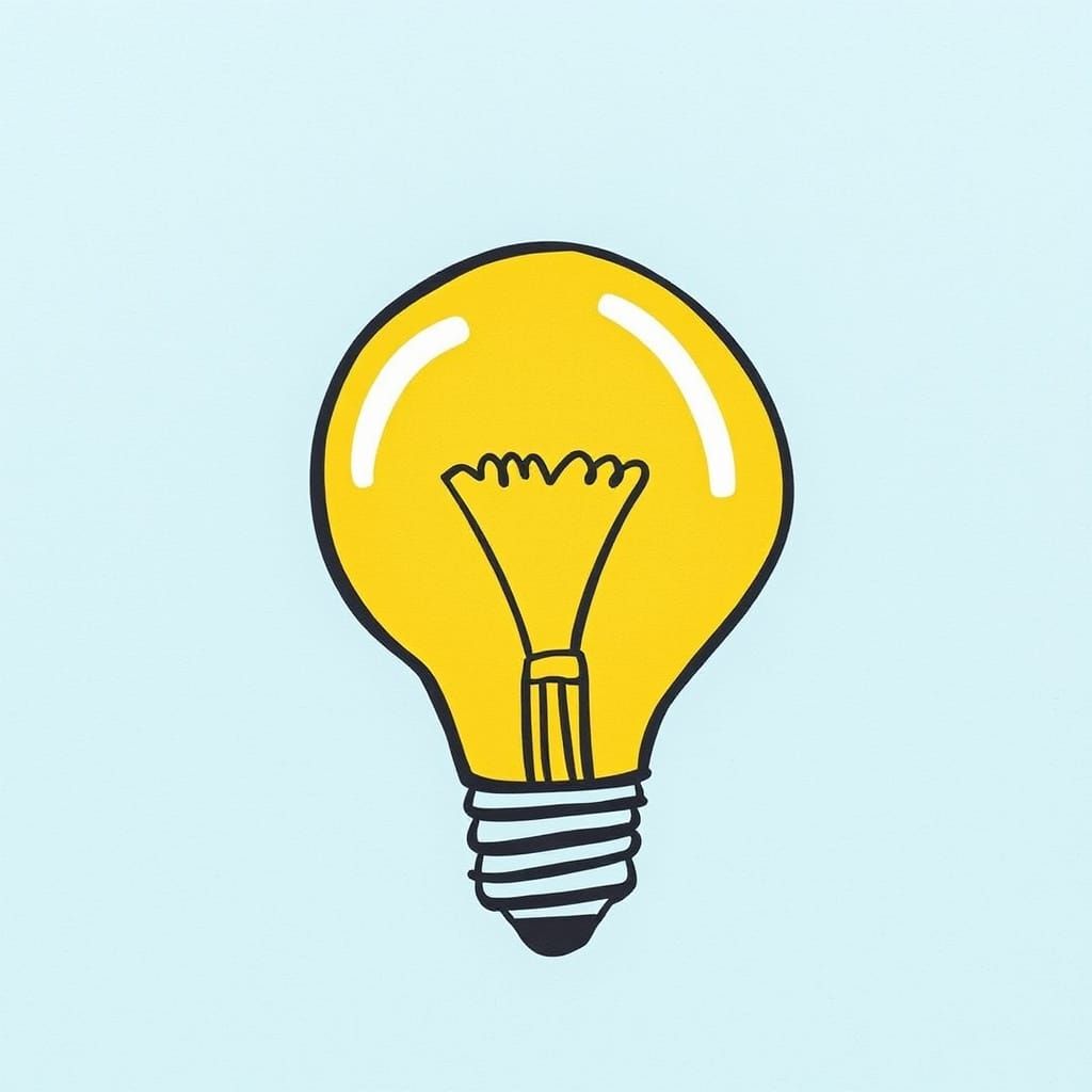Bright Idea Lightbulb Icon for Brainstorming
