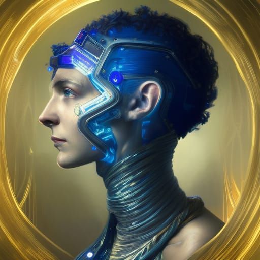 Cyberpunk Time Traveler in Quantum Realm