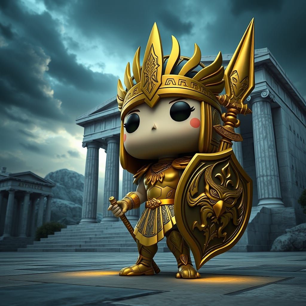 Athena as Funko Pop Figure in Anime Style
