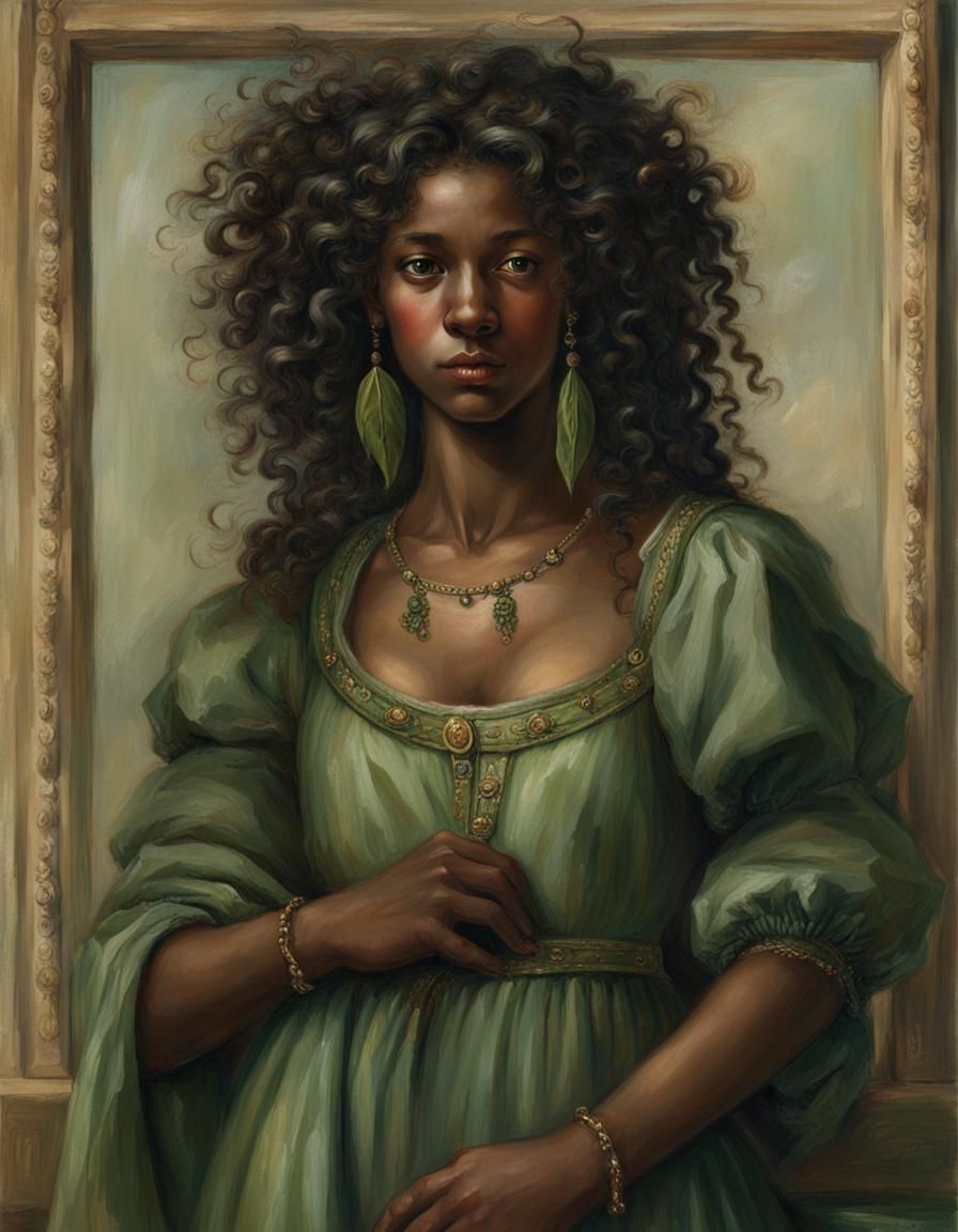 Renaissance Portrait of Black Woman in Roman Dress