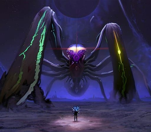 Giant Spider in Dark Fantasy Style, 8k