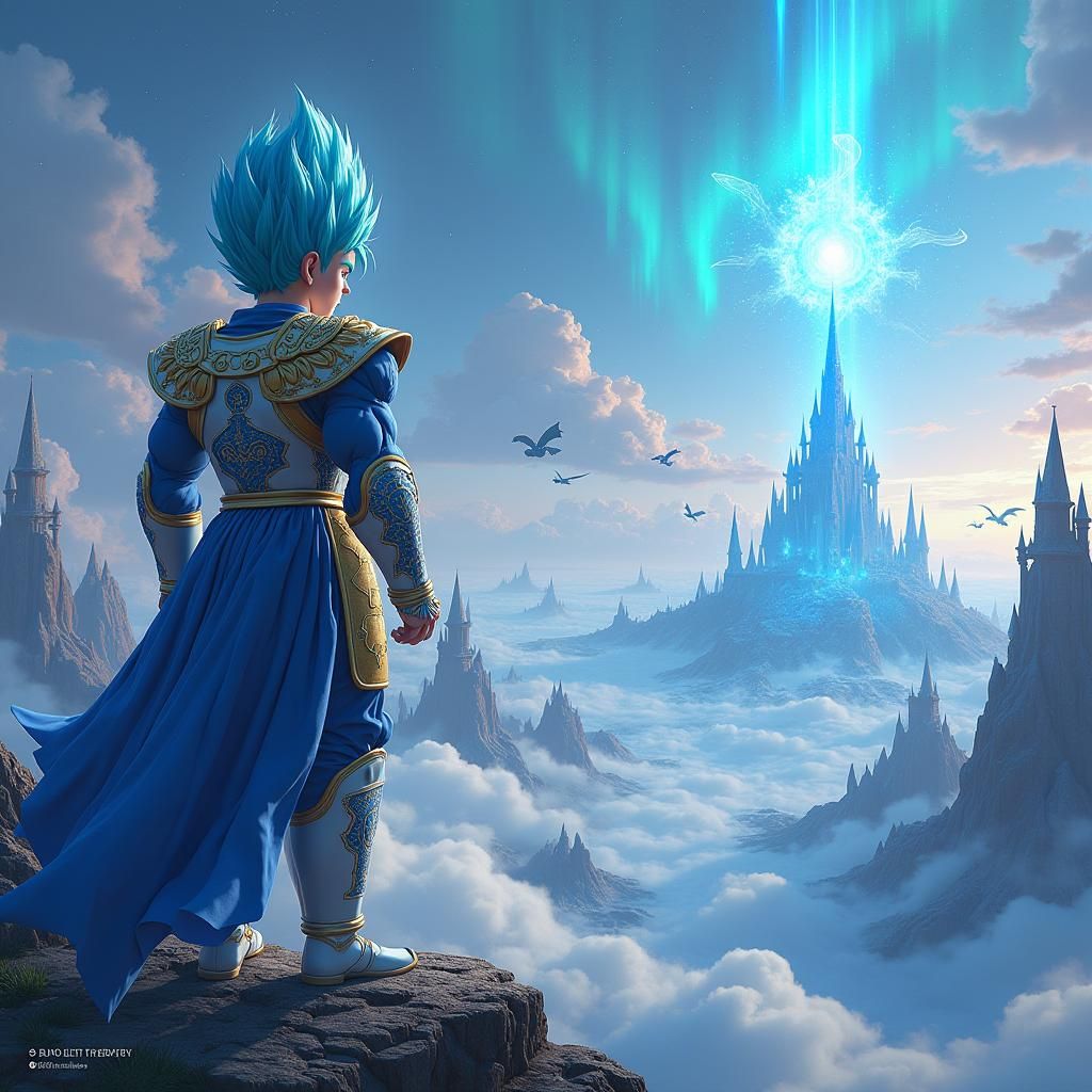 Vegeta as Medieval Knight in Fantasy Realm