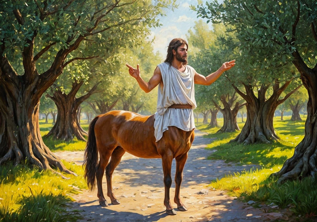 Centaur Chiron Teaching Class in Ancient Greece