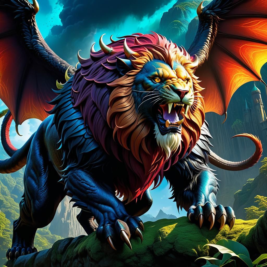 Magnificent Manticore in Detailed Fantasycore Style