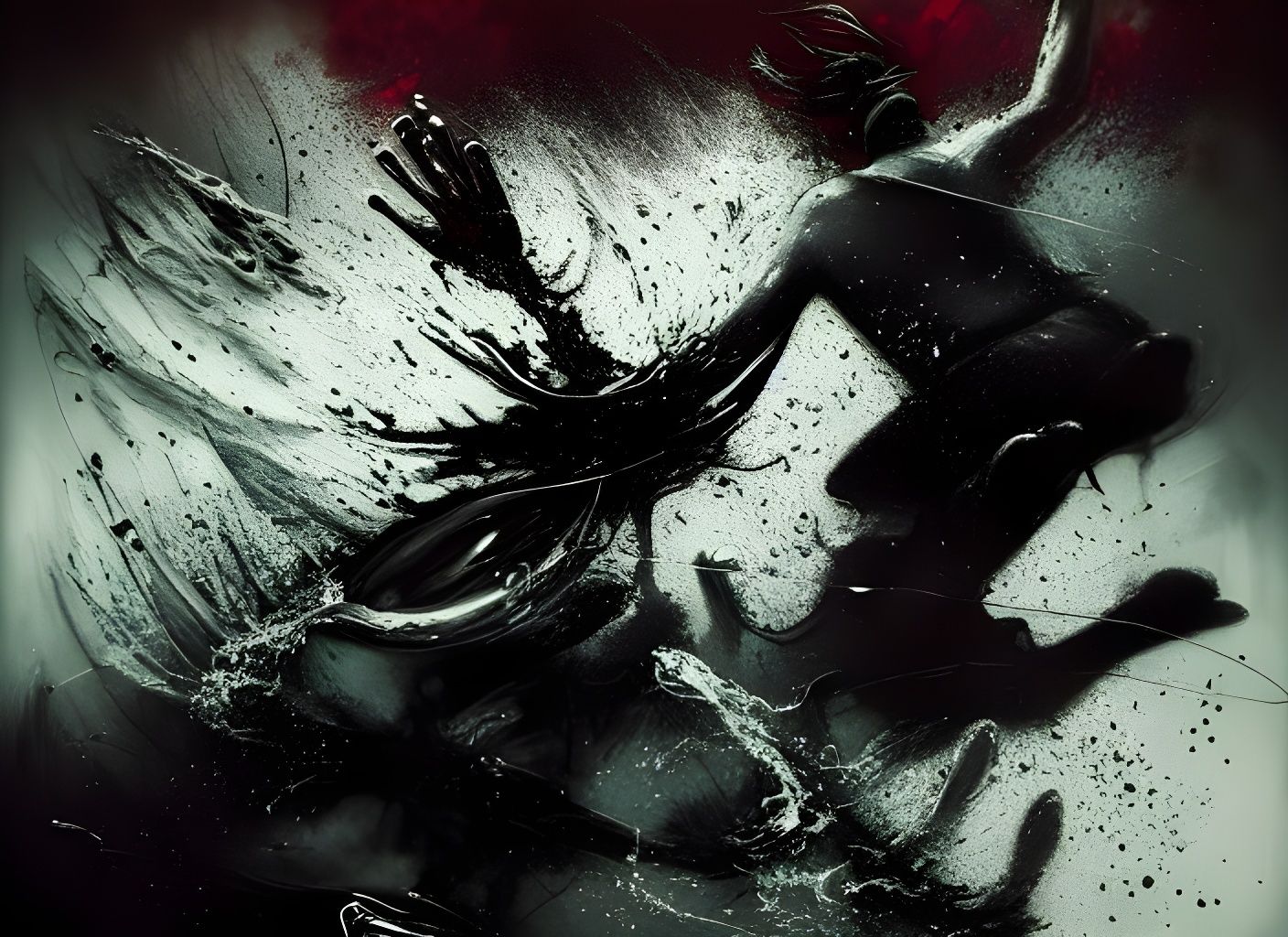 Abstract Splash: Expressionist Bridge Jump in Digital Art