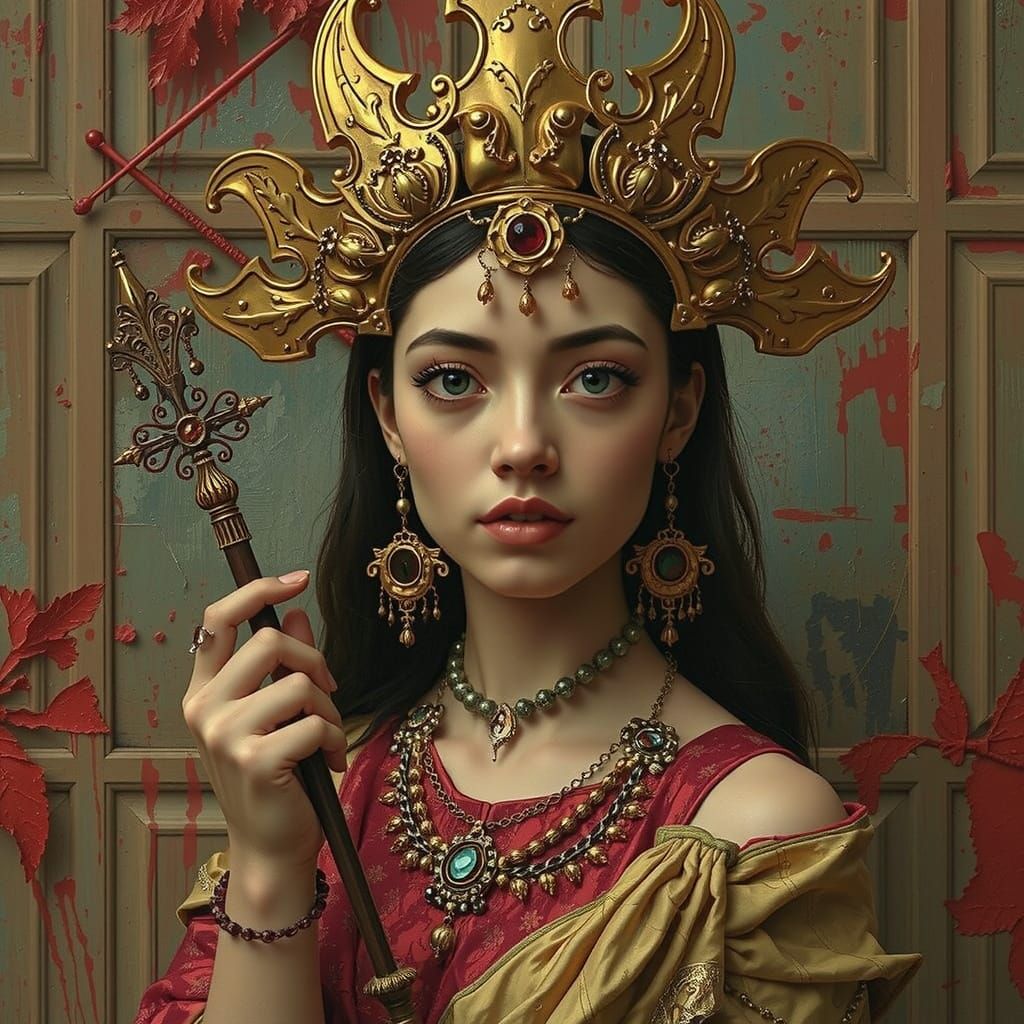 Expressive Red Sculpture: Painterly Painted Glory