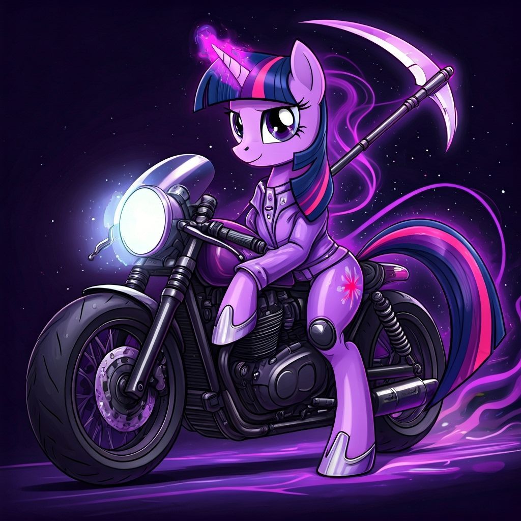 Twilight Sparkle as Cosmic Mage Motorcyclist