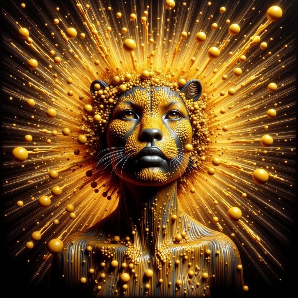 Exploding Leopard: Modernist Style Art