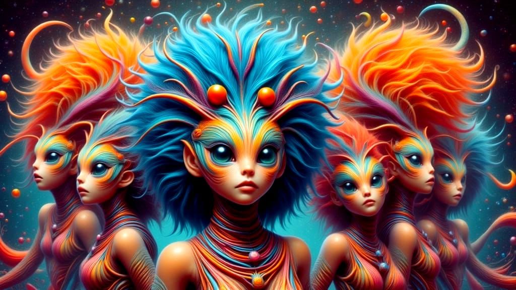 Surreal Alien Portrait Gallery with Fantastical Hairstyles