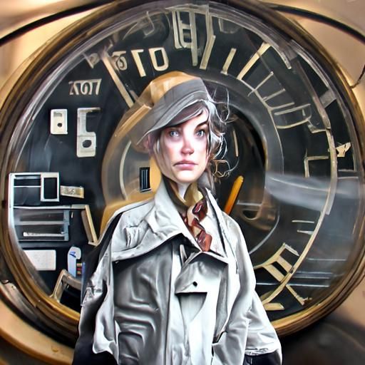 Time Traveling Detective in Neo-Noir Style