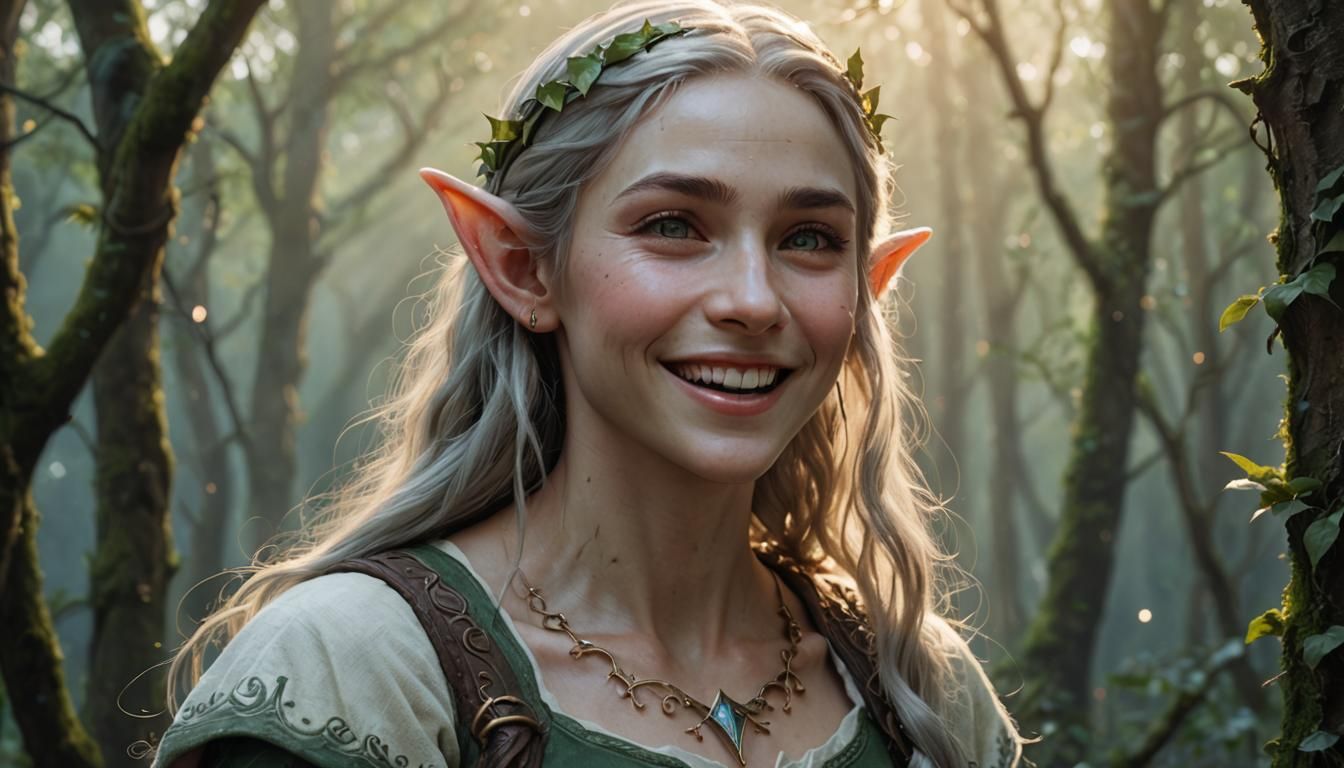 Laughing Elf in Pale Dawn Light