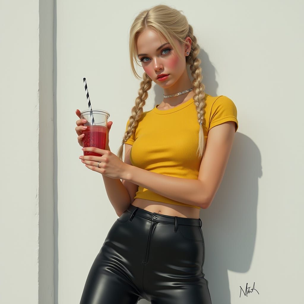Hyper-Realistic Portrait of a Petite Blonde Woman