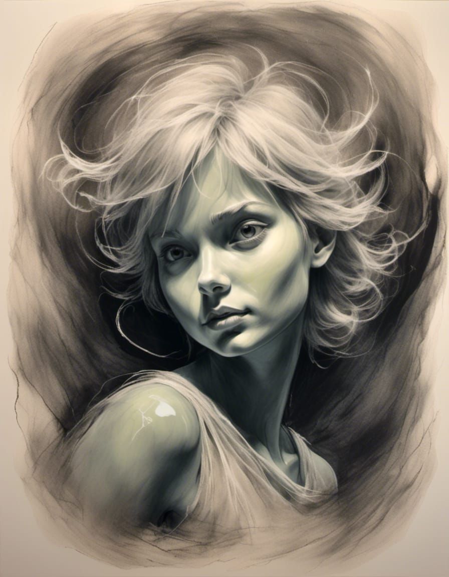 Tinkerbell Chalk Drawing in Lois Van Baarle Style