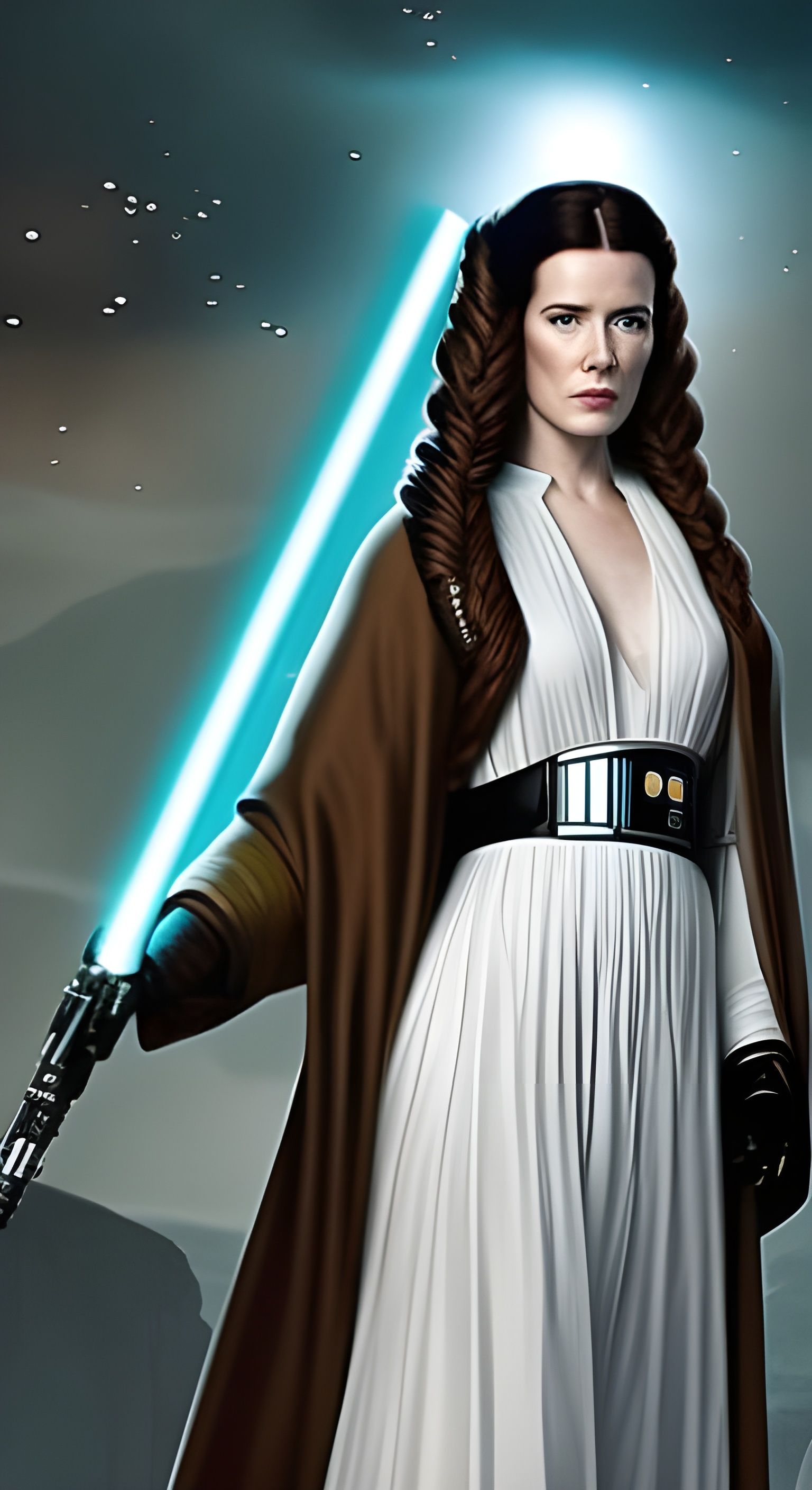 Hyperrealistic Princess Leia Portrait in Art Nouveau Style