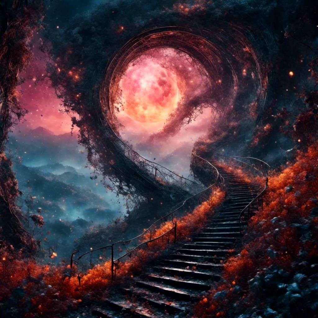 Ethereal Stairway to Heaven Matte Painting