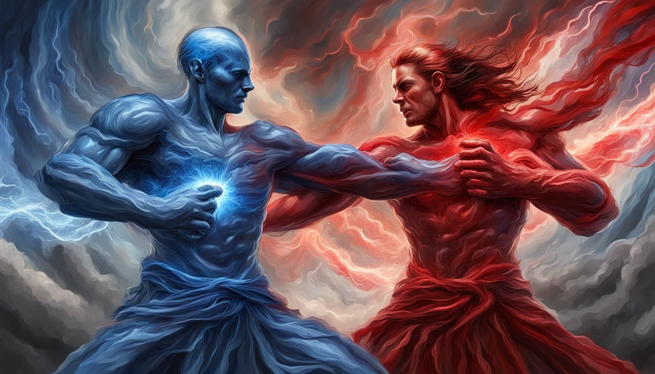 Clash of Good and Evil: Blue vs Red Energy
