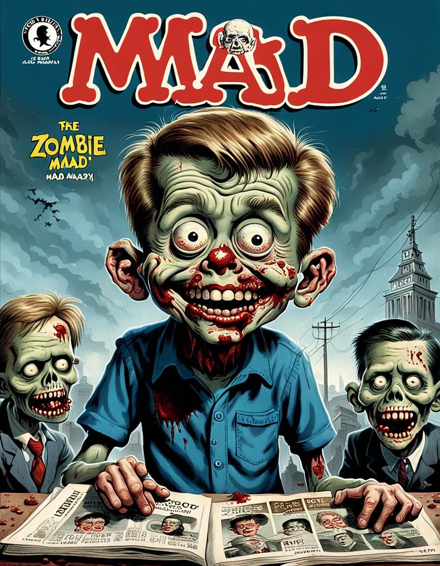 Alfred E. Neuman Zombie Art for Mad Magazine