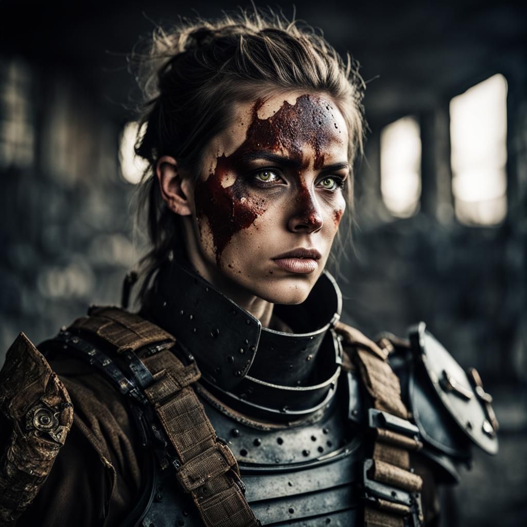 Post-Apocalyptic Warrior Woman with Hope