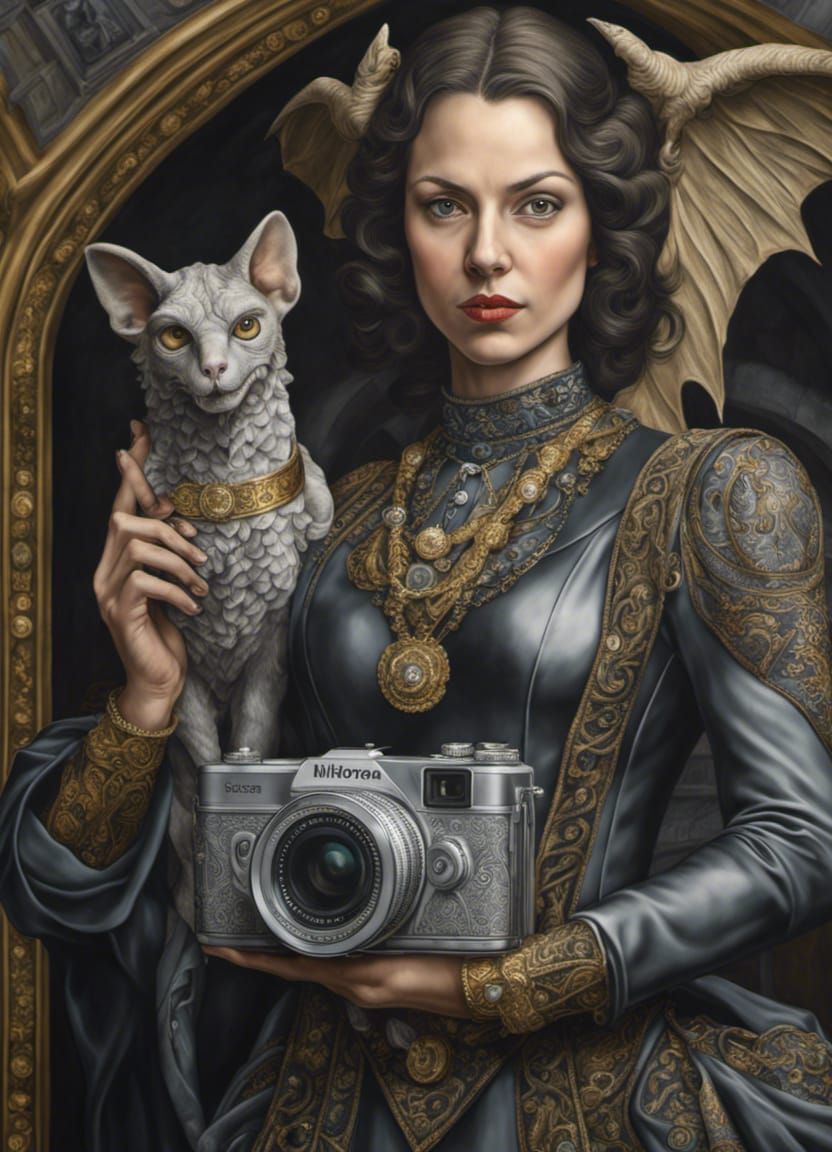 woman with big camera