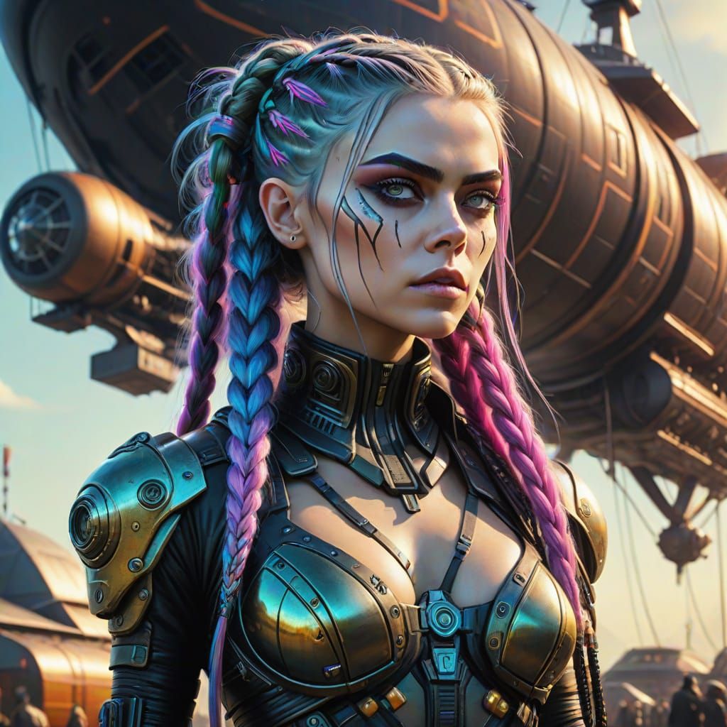 Hyper-Realistic Sci-Fi Jinx in Zaun Airship
