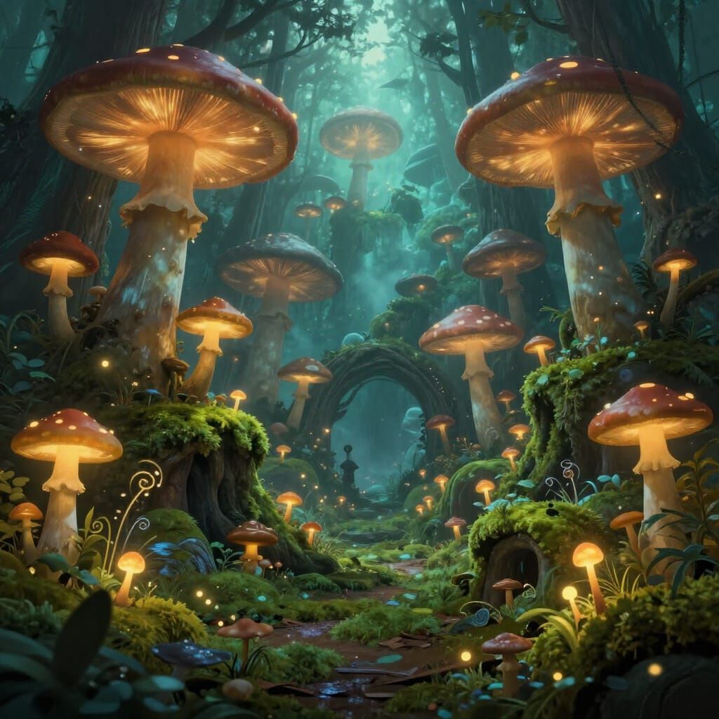 A whimsical Mushroom-topia